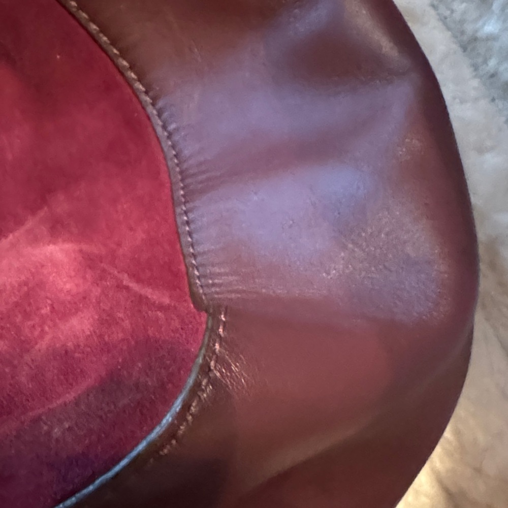 Michael Kors Elegant Burgundy Leather and Suede Women's Bag - Picture 9 of 15